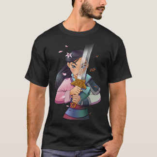 Camiseta Disney Mulan Anime Half Girl Half Warrior Premium 