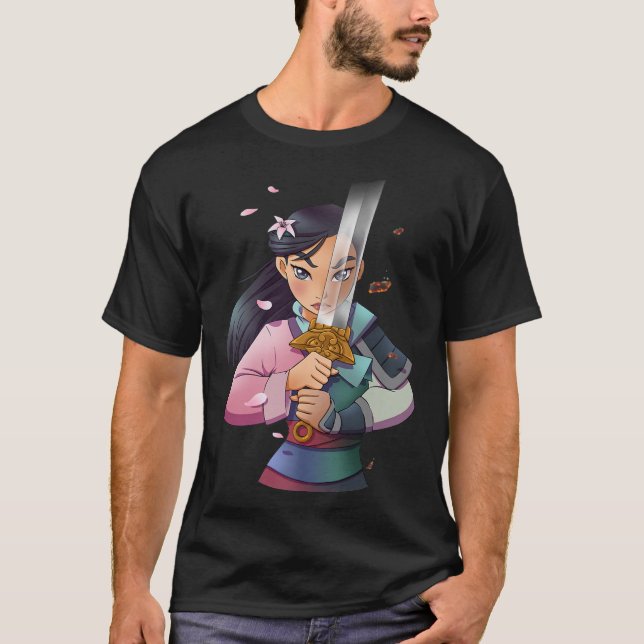 Camiseta Disney Mulan Anime Half Girl Half Warrior Premium  (Anverso)