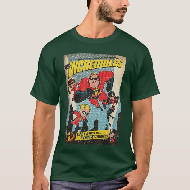 Camiseta Disney Pixar The Incredibles Family Group Comic Vi (Anverso)