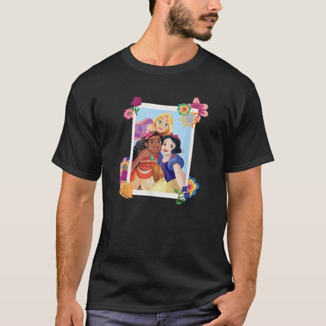 Camiseta Disney Princess Rapunzel Moana Snow White Polaroid (Anverso)