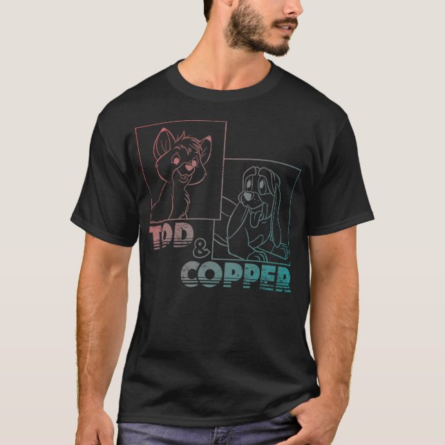 Camiseta Disney The Fox and the Hound Tod & Copper Gradient (Anverso)