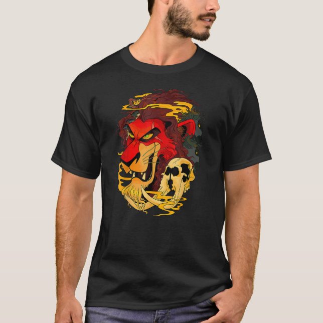 Camiseta Disney The Lion King Scar Red Hue Head Shot (Anverso)