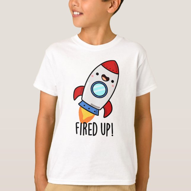 Camiseta Disparado en un divertido cohete (Anverso)