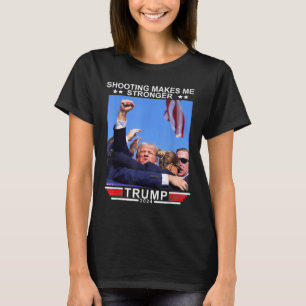 Camiseta Dispararme me hace más fuerte a Donald Trump 2024