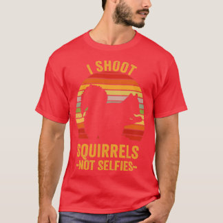 Camiseta Disparo ardillas, no selfies, cacería de ardillas1