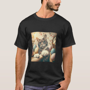 Camiseta Disparo de foto divertida de gato retro mujer niña