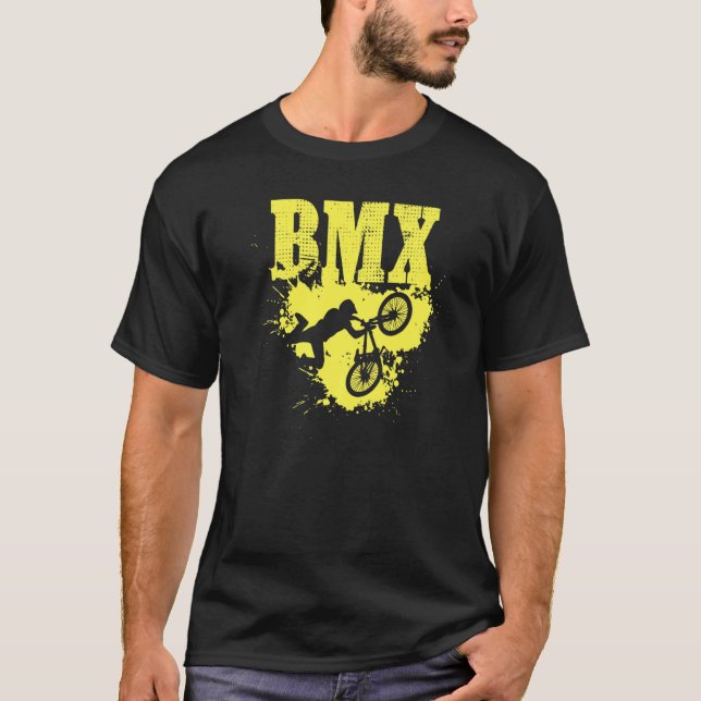 Camiseta Disparo de la acción del ciclista Bmx (Anverso)