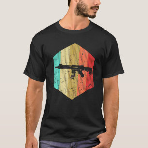 Camiseta Disparo de silueta de arma de fuego retro de arma