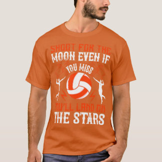 Camiseta Disparo De Voleibol Por La Luna