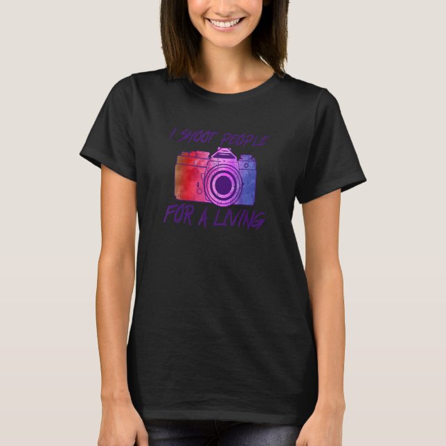 Camiseta Disparo Fotografía De La Gente Para Una Fotografía (Anverso)