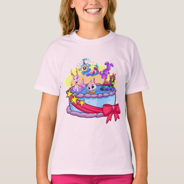 Camiseta Disparo por grupo de pasteles de cumpleaños (Anverso)