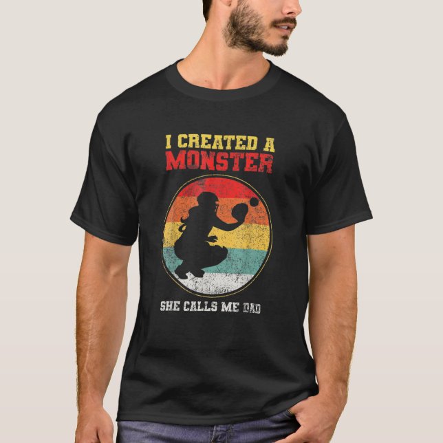 Camiseta Disparos del Día del Padre del Softball de Catcher (Anverso)