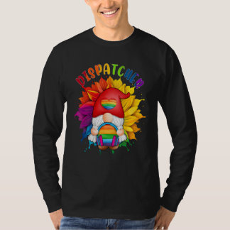 Camiseta Dispatcher Costume Gnome Proud LGBT Sunflower Rain