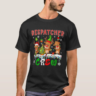 Camiseta Dispatcher Crew Three Cute Santa Elf Reindeers Xma