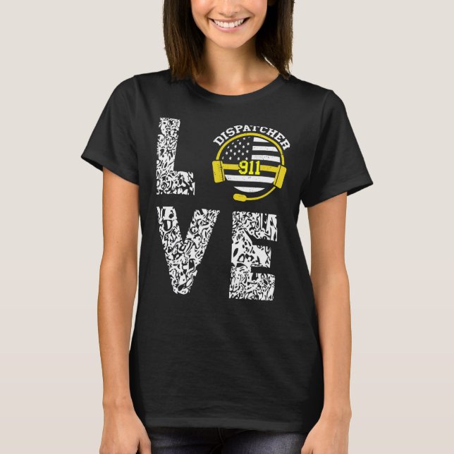 Camiseta Dispatcher Love Leopard Thin Yellow Line Dispatch (Anverso)