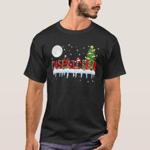 Camiseta Dispatcher Luz de árbol de Navidad Leopardo Santa