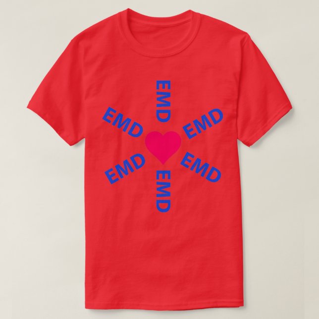Camiseta Dispatcher médico de emergencia EMD con corazón (Diseño del anverso)