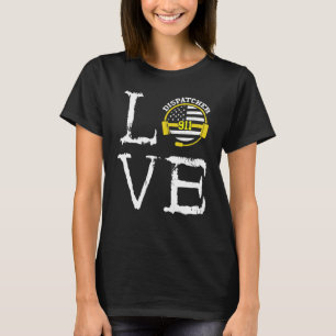 Camiseta Dispatcher Thin Yellow Line Love Creepy Llamadas 9