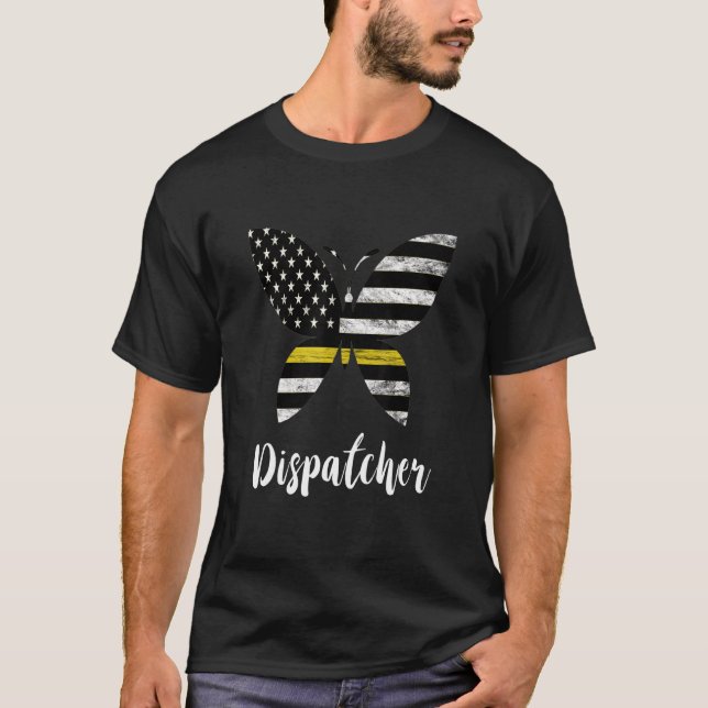 Camiseta Dispatcher USA Bandera Norteamericana Butterfly Fr (Anverso)