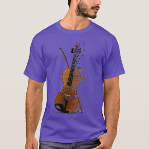 Camiseta Dispersión Arte de acuarela de violín