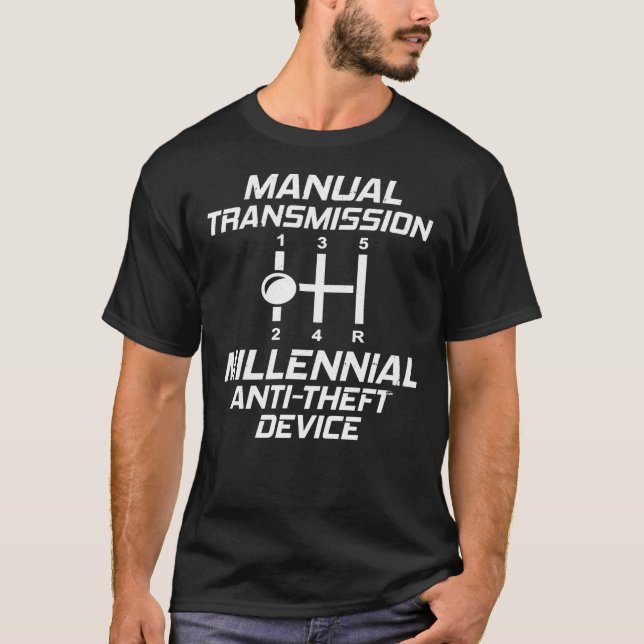 Camiseta Dispositivo antirrobo milenal de transmisión manua (Anverso)