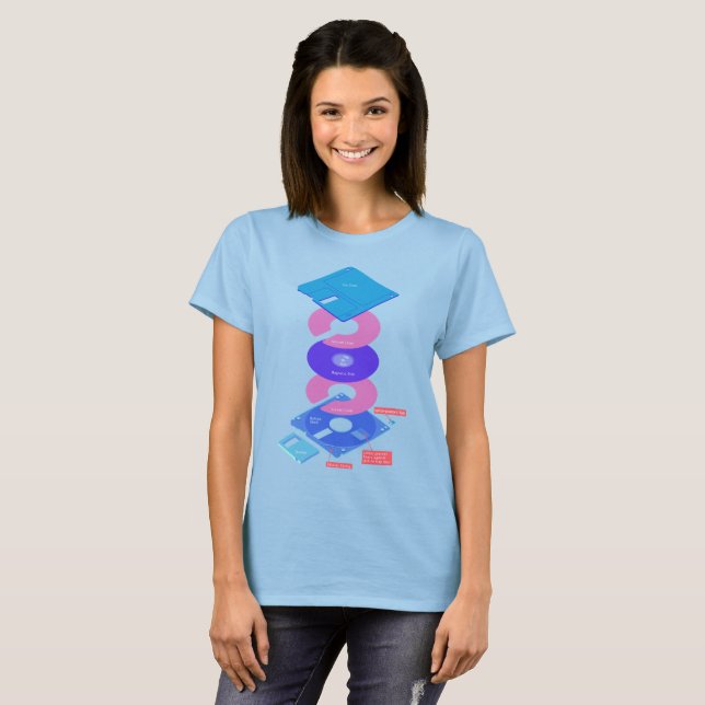 Camiseta Disquete de onda de vapor (Anverso completo)
