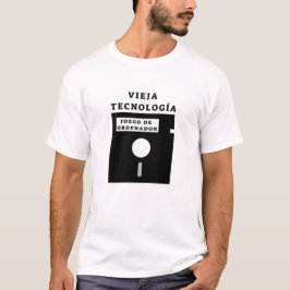 Camiseta disquetes antiguos y texto español: vieja tecnolog