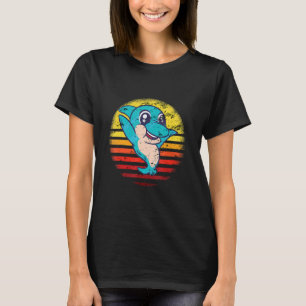 Camiseta Distancia de silueta animal de época Dolphin Retro