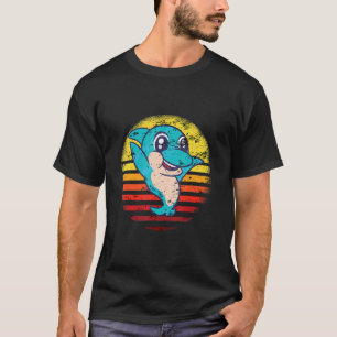 Camiseta Distancia de silueta animal de época Dolphin Retro