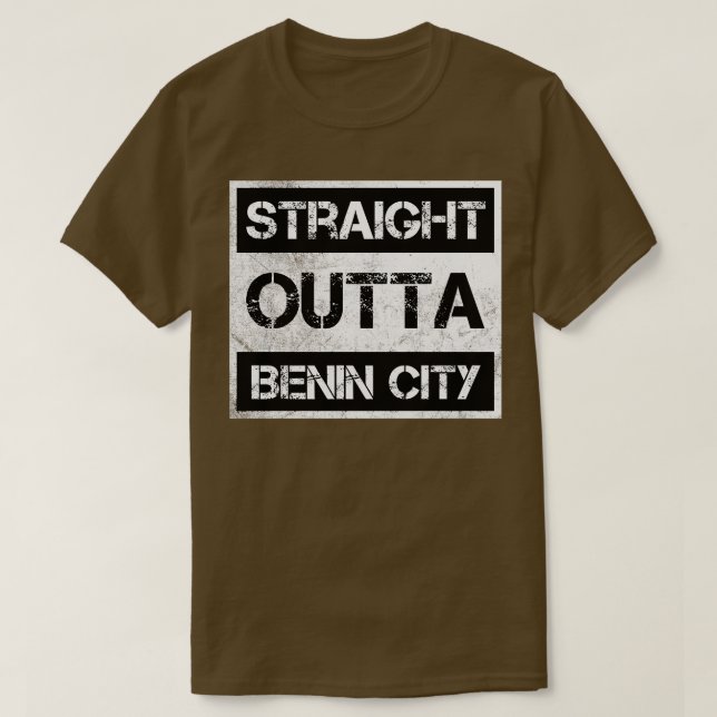 Camiseta Distancia directa a la ciudad de Benín. (Diseño del anverso)