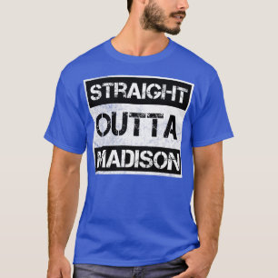 Camiseta Distancia directa a Madison Wisconsin Distresía de
