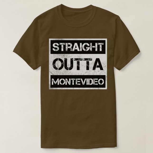Camiseta Distancia directa a Montevideo Uruguay (Diseño del anverso)