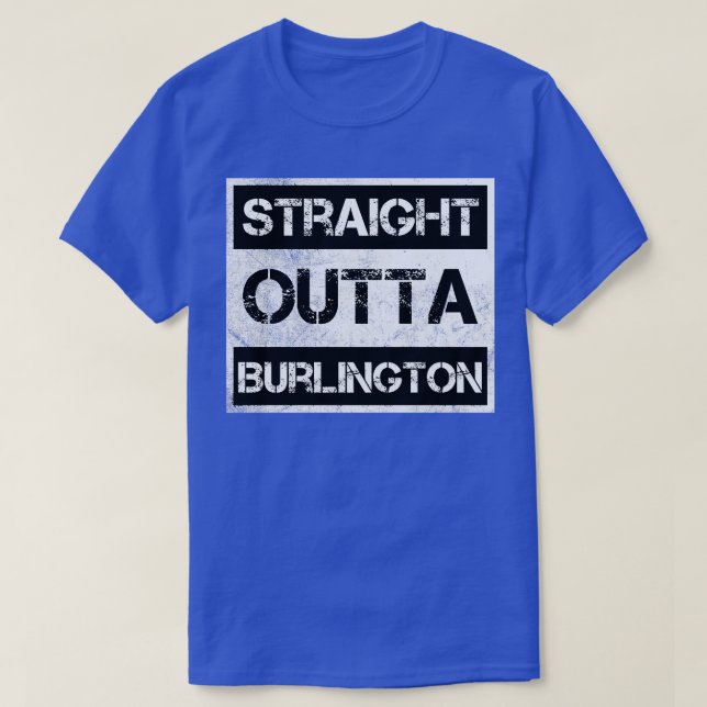 Camiseta Distancia directa fuera de Burlington Vermont (Diseño del anverso)