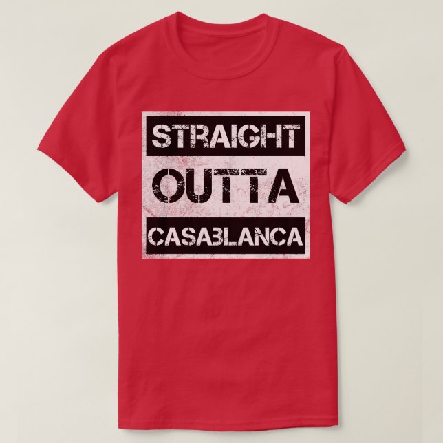 Camiseta Distancia directa fuera de Casablanca Marruecos Di (Diseño del anverso)