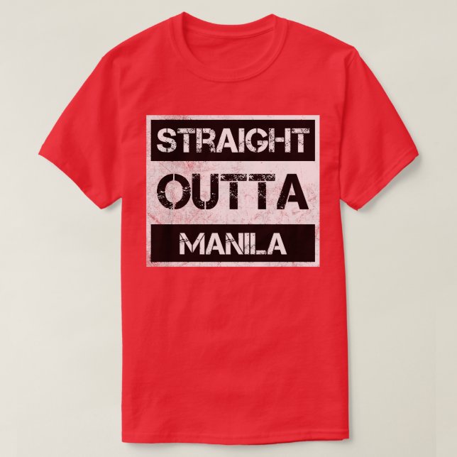 Camiseta Distancia directa fuera de Manila, Filipinas. (Diseño del anverso)