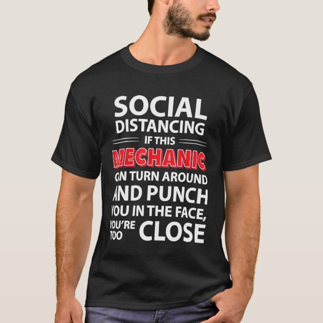 Camiseta Distancia social de la vida mecánica (Anverso)