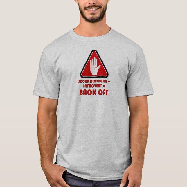 Camiseta Distancia social e introvertido, retroceder (Anverso)