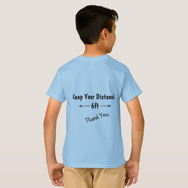 Camiseta Distancia social Frente personalizado gracias a ti (Reverso completo)