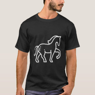 Camiseta Distinción animal de caballo Parche Línea de arte