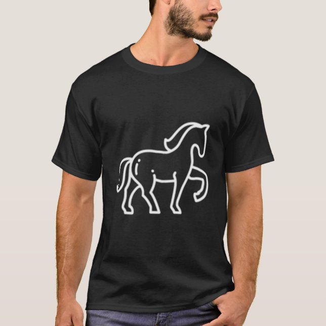 Camiseta Distinción animal de caballo Parche Línea de arte  (Anverso)