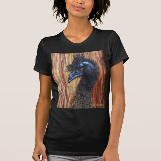 Camiseta distinguida del negro del Emu (Anverso)