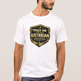 Camiseta Distintivo de Electricista Certificado Mayormente