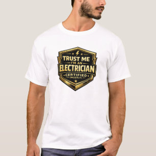 Camiseta Distintivo de Electricista Certificado Mayormente