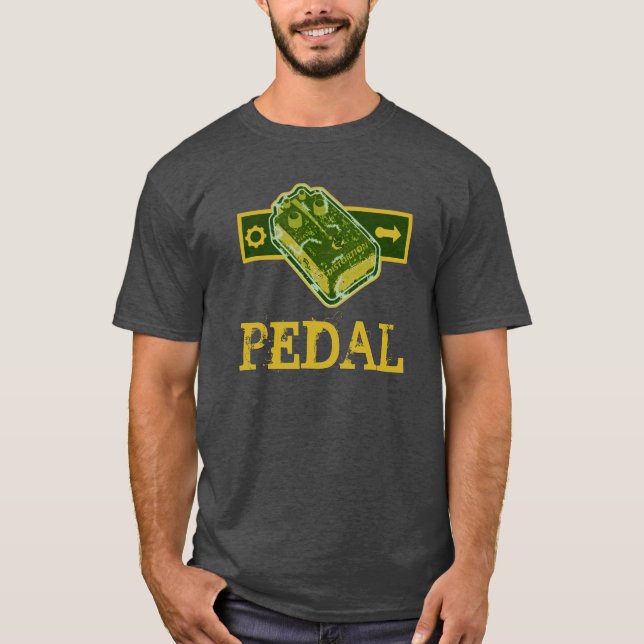 Camiseta Distorsión de PEDAL - Dolor verde y mostaza (Anverso)