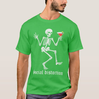 Camiseta Distorsiones sociales Esqueleto Fiesta de bebida M