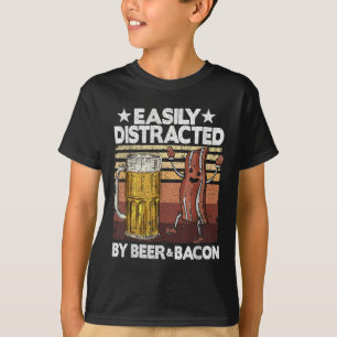 Camiseta Distracción Fácil De La Cerveza Y La Marca; Carne 