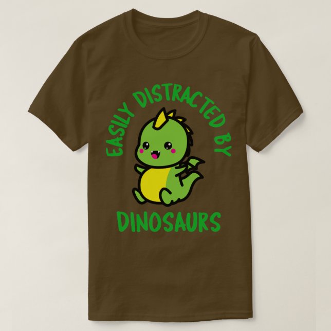 Camiseta Distracción fácil de los dinosaurios (Diseño del anverso)