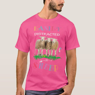 Camiseta Distracción Fácil De Ovejas Para Amantes De Ovejas