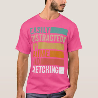 Camiseta Distracción Fácil Por Anime Y Esbozo