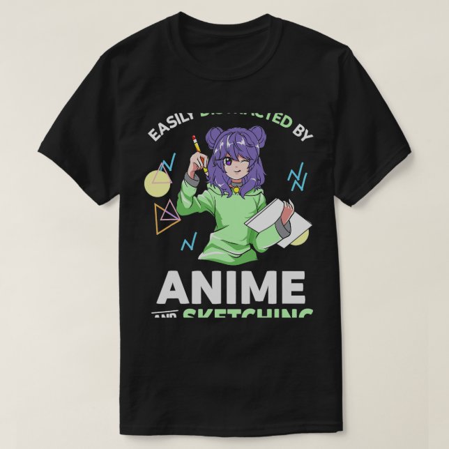 Camiseta Distracción fácil por Anime y Esbozo Anime Tee (Diseño del anverso)